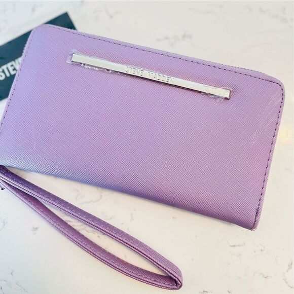 Steve Madden Wallet Wristlet Lavender Purple Zip Around Smartphone Organizer - Picture 5 of 5